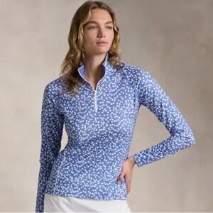 RLX Ralph Lauren UV Protection Zip Mock Neck Long Sleeve Golf Top